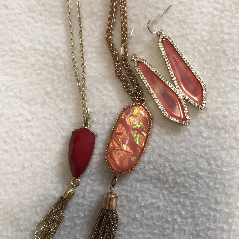 necklace and earrings